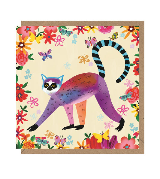 Tropical Lemur Card