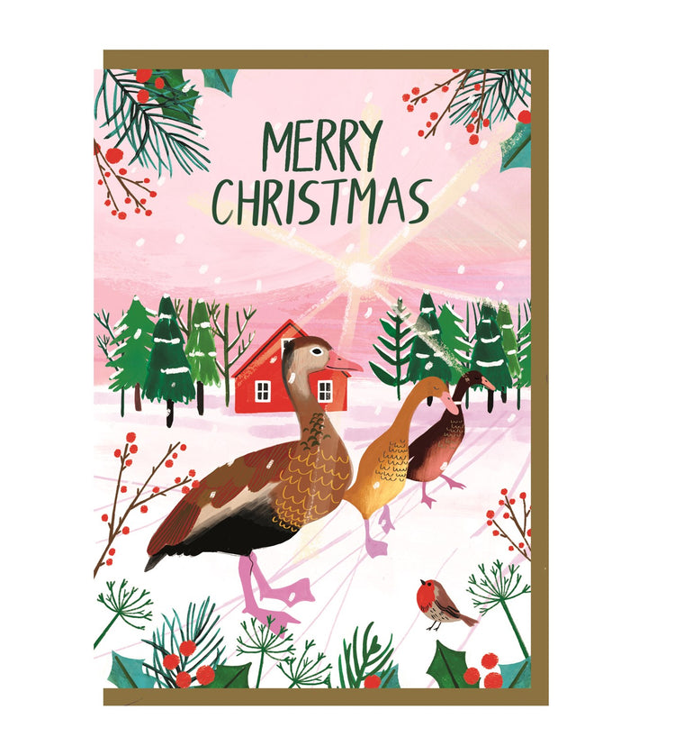 Merry Christmas Geese Card