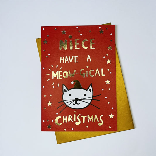 Meow-gical Niece Xmas Card