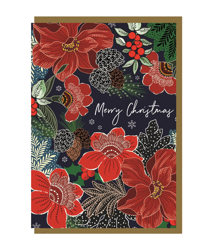 Merry Christmas Flower Card