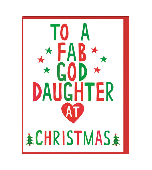 Xmas Fab God Daughter Mini Card