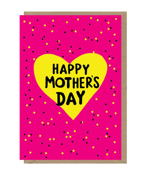 Happy Mother's Day Neon Pink Card