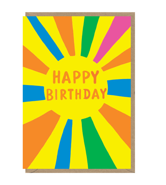 Happy Birthday Colourful Sun Card