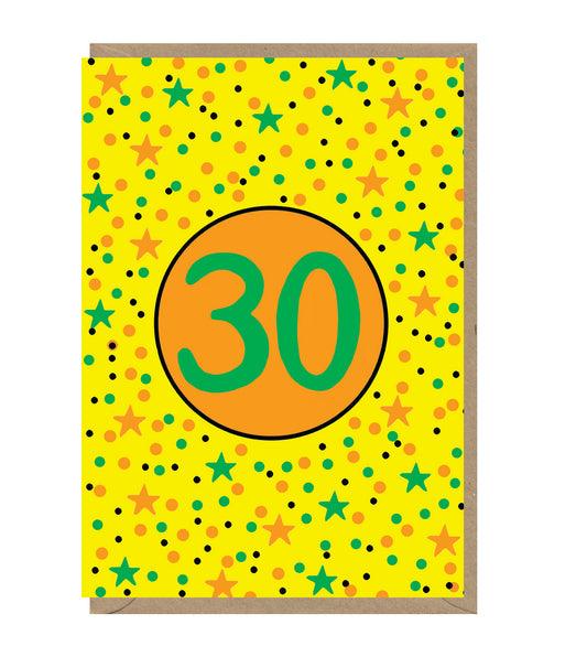 Age 30 Neon Birthday Card