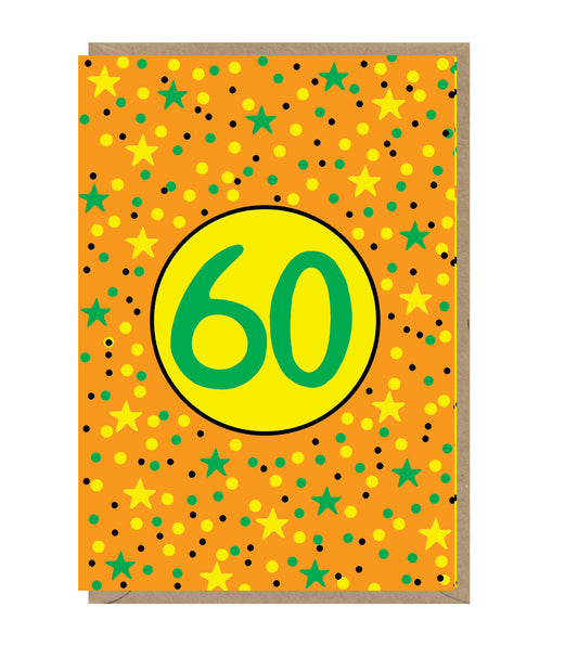 Age 60 Neon Birthday Card