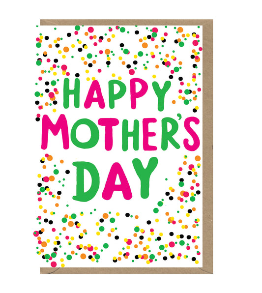 Happy Mother's Day Neon Dots Card