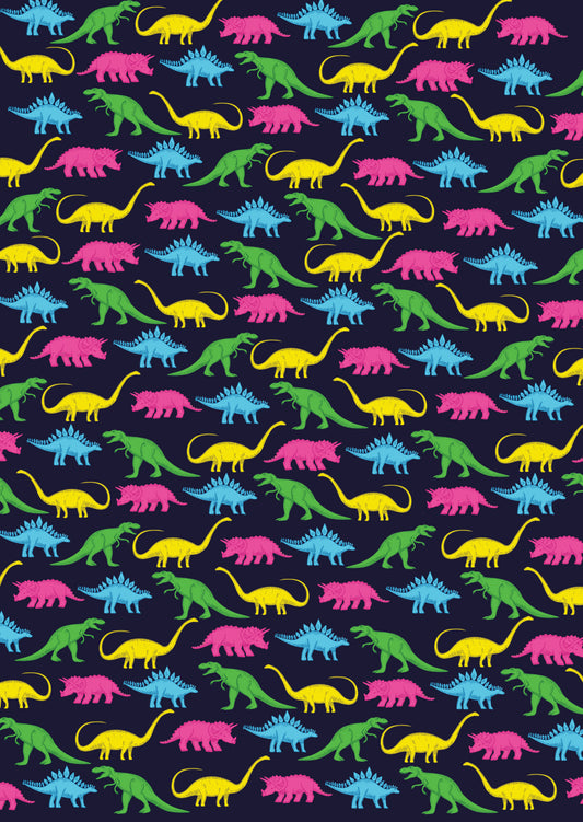 Neon Dinosaurs giftwrap