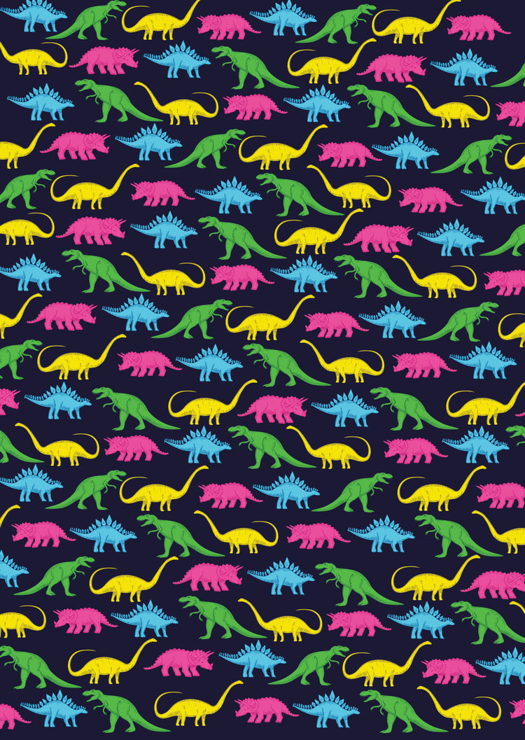 Neon Dinosaurs giftwrap